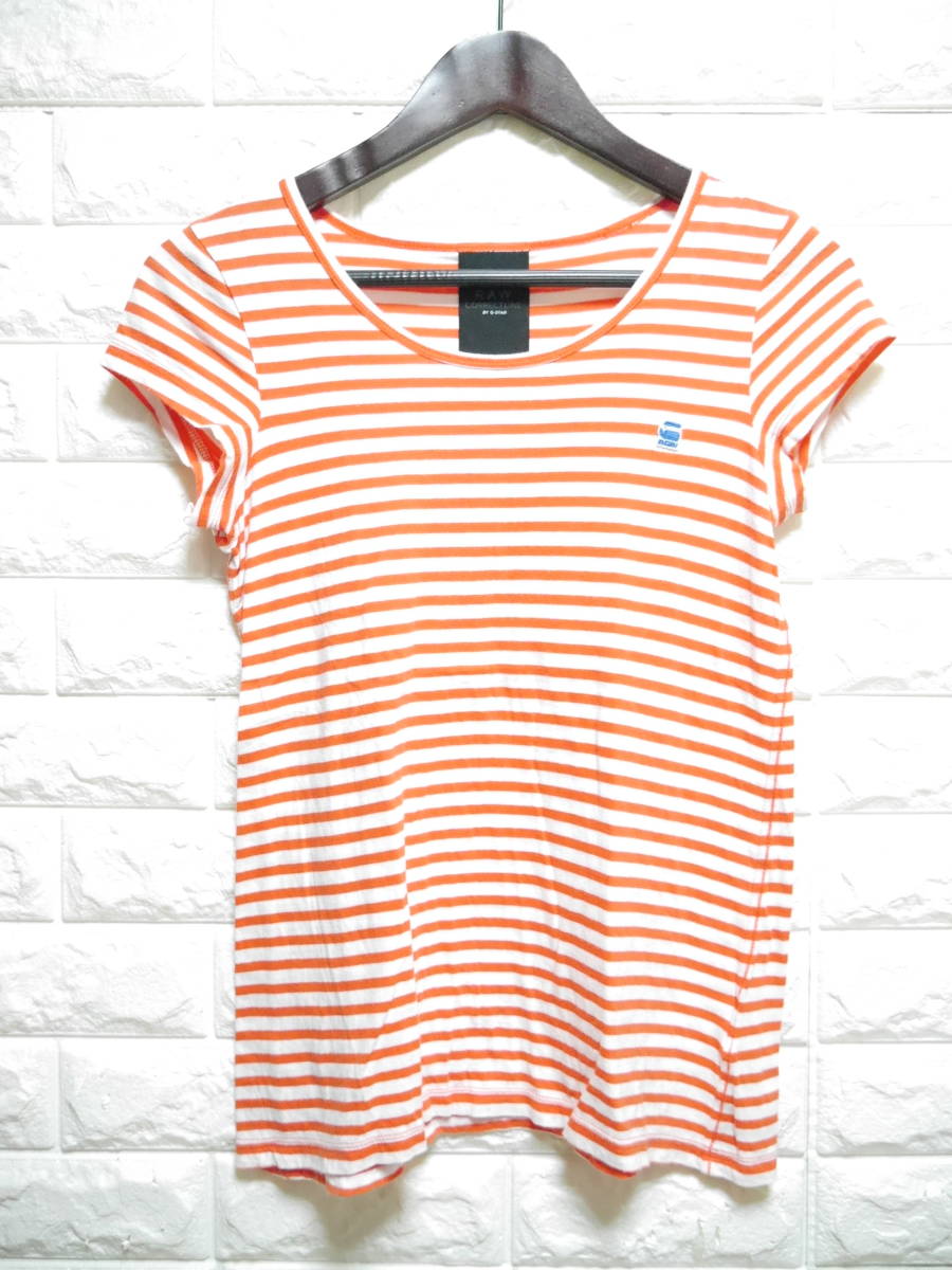 A277 ◇ RAW CORRECTLINE BY G-STAR | ロウコレクトラインバイジースター 半袖シャツ オレンジ 中古 サイズS拍卖
