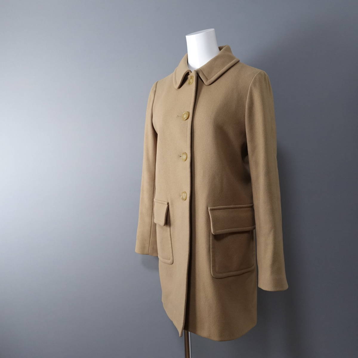 IENA/イエナ/イタリア製生地使用ウールステンカラーコート/キャメルベージュ拍卖
