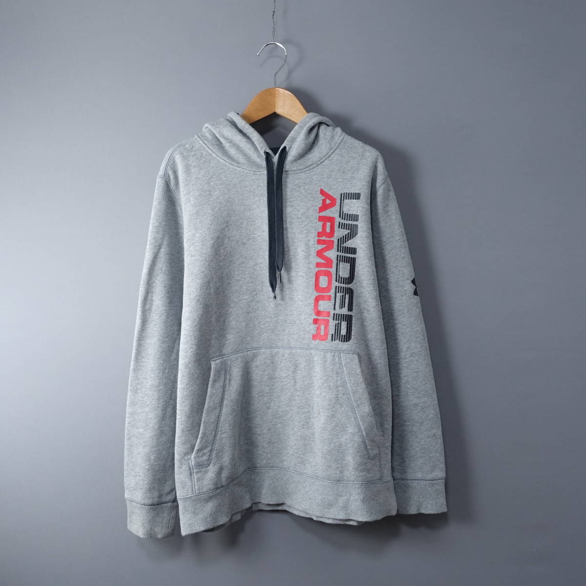 UNDER ARMOUR/アンダーアーマー/フーデットロゴパーカーカットソー/グレー系SM拍卖