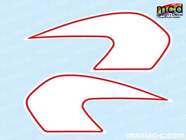 エイプ50 エイプ100用 タンク デカール ステッカー MCDtypeH11w 白 赤 APE100 APE50 タンクカスタム拍卖