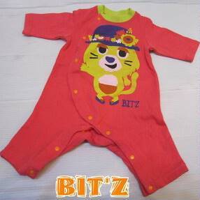 ☆【郵便(クリックポスト)対応】BIT'Z(ビッツ)女の子 ロンパス ピンク 60-70cm (49-6064)拍卖