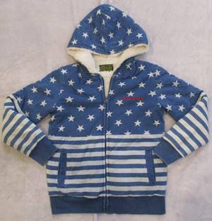 【冬】Daddy Oh Daddy(ダディオダディ)キッズ 子供 子供服 星条旗柄ボアパーカー 140cm (06-3841)拍卖