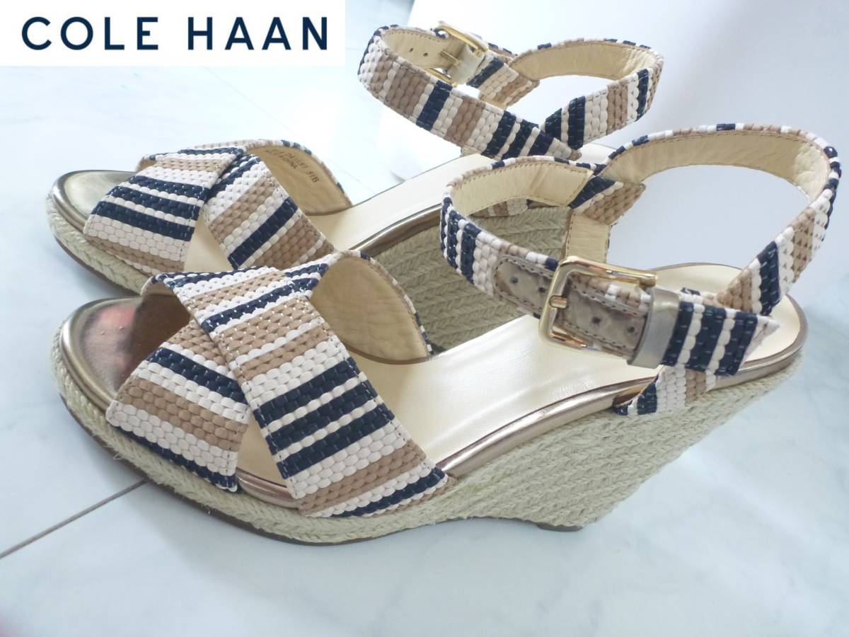 3万 美品 コールハーン Cole Haan ★ 編み物 ウェッジウッドサンダル 22.5くらい拍卖