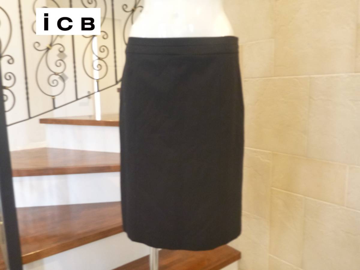 2万 美品 ICB ★ 黒 タイト スリットなし スカート 40 L相当拍卖