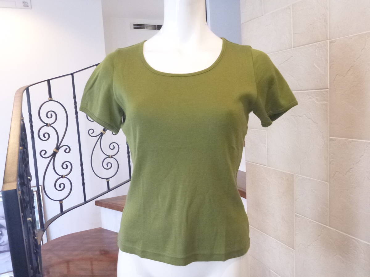 美品 コリーヌサリュー Corinne Sarrut ★トゥモローランド 日本製 カーキ 半袖 カットソー S~拍卖