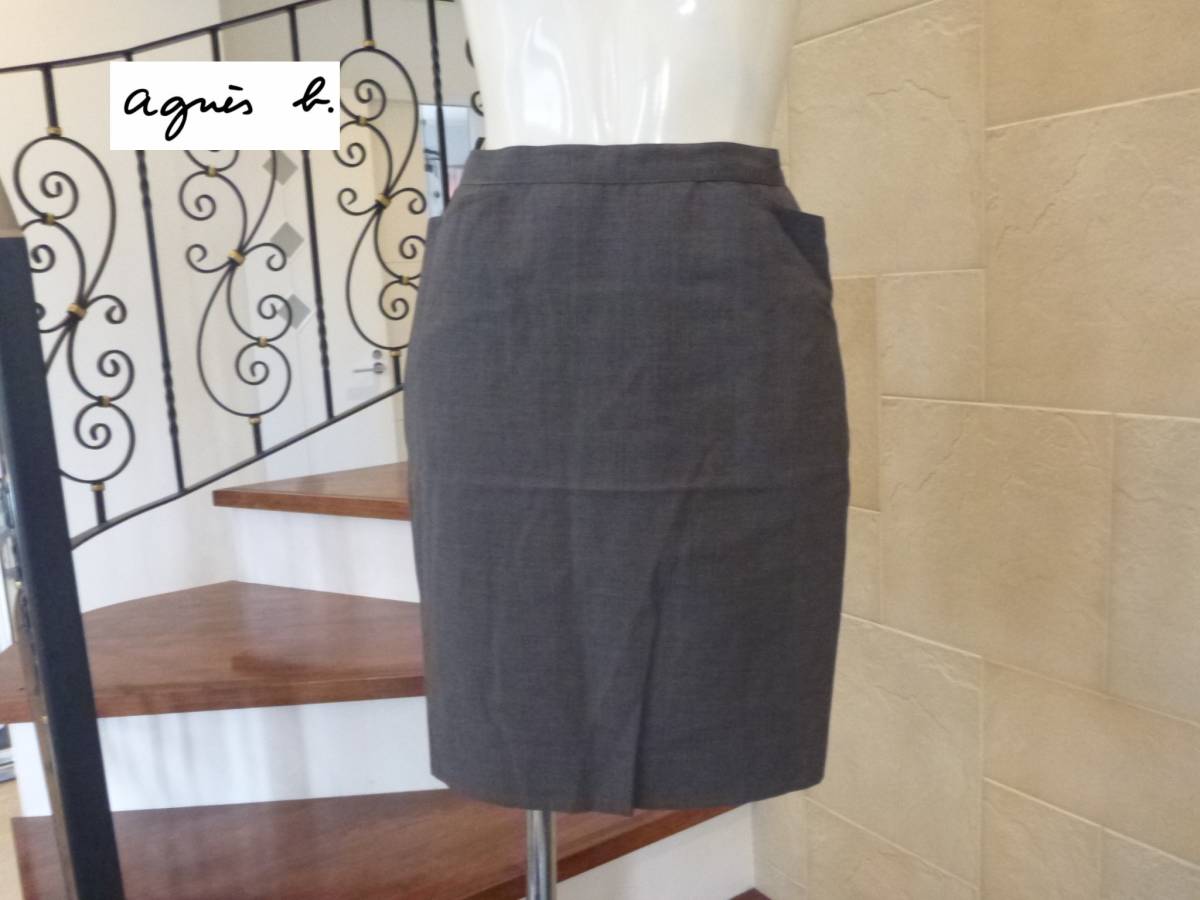 美品 agnes b. アニエスベー ★グレー タイト ミニスカート 36 S相当拍卖
