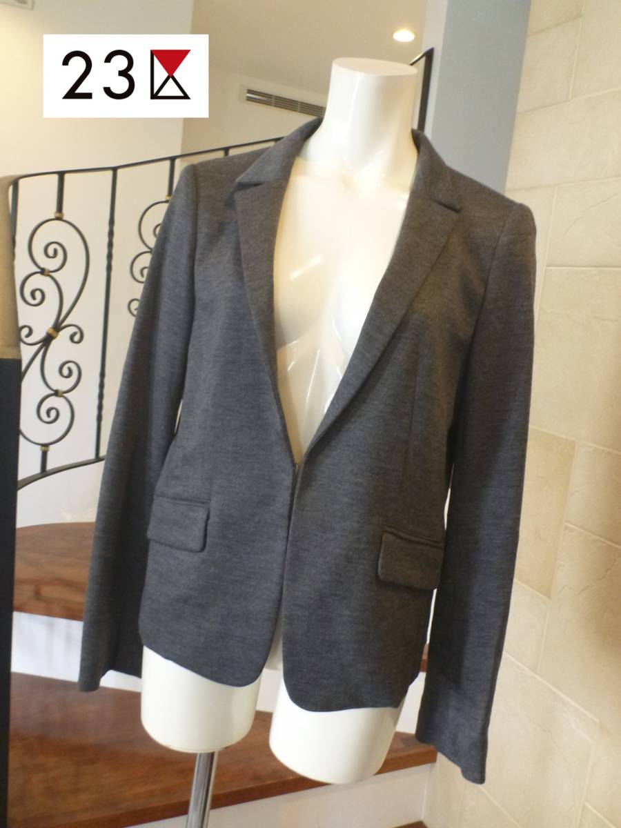 3.8万 23区 ★オンワード樫山 グレー ウール ジャケット 40 L相当拍卖