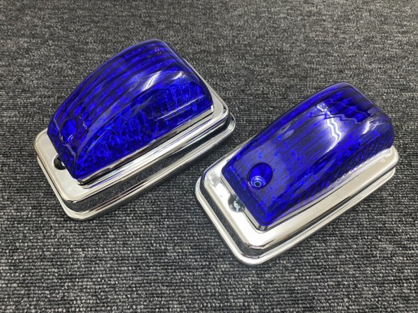 ★ 新品:日野 NEWプロフィア・レンジャープロ デュトロ ウインカーランプ ドアサイドマーカーランプ&台座 左右SET /ブルー【R-110.113】拍卖