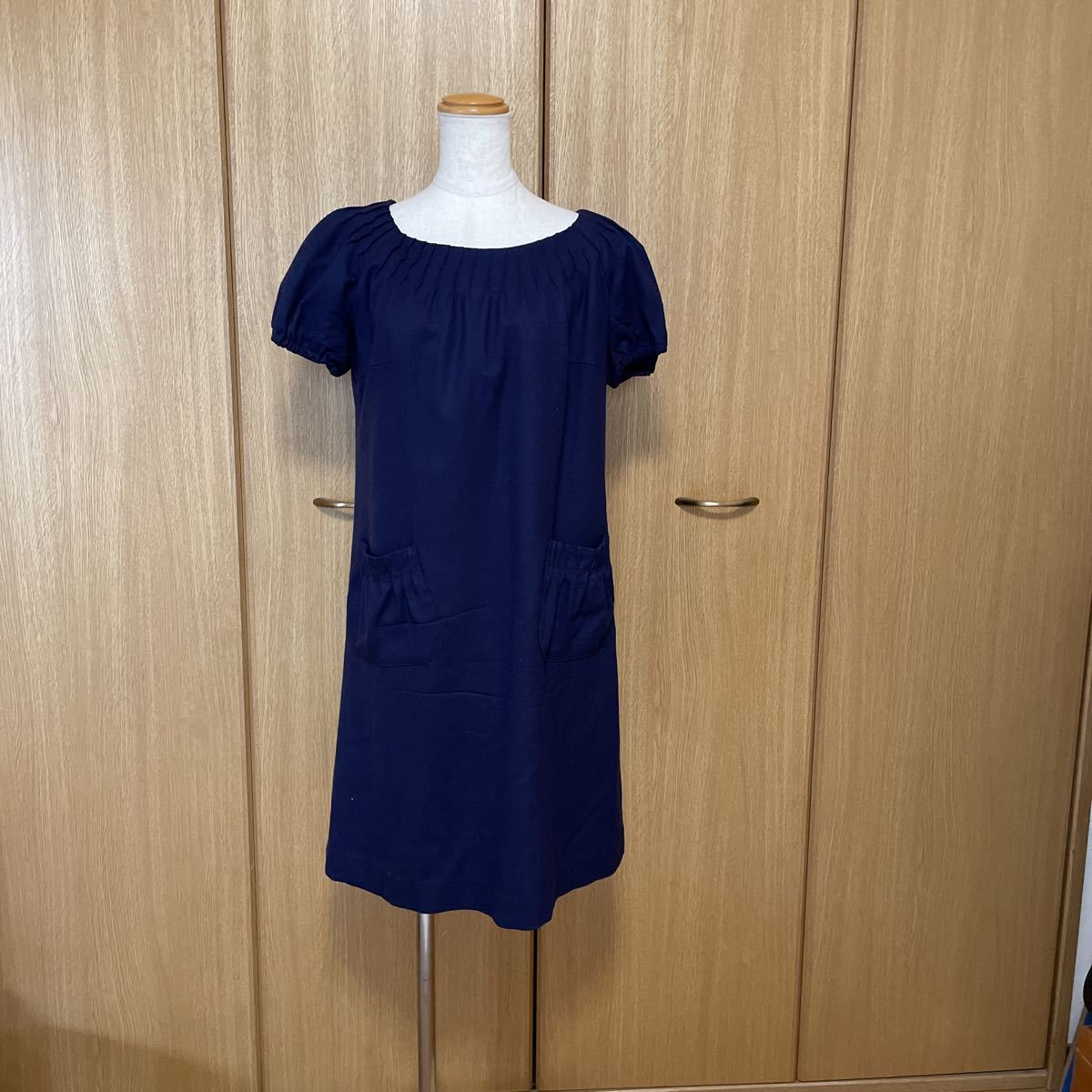 秋冬物■MYK ウール ふんわり半袖ワンピース拍卖