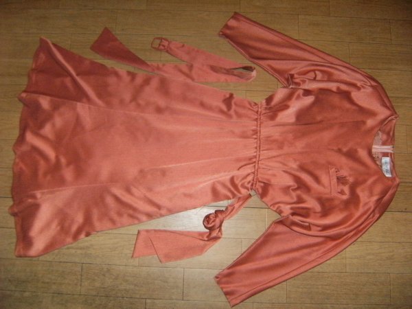 昭和レトロ★日本製★80年代★バブル全盛期★ドレス ワンピース チュニック 腰ベルト付き★ヨーロッパ風 パリジェンヌ お嬢様 ディスコ拍卖