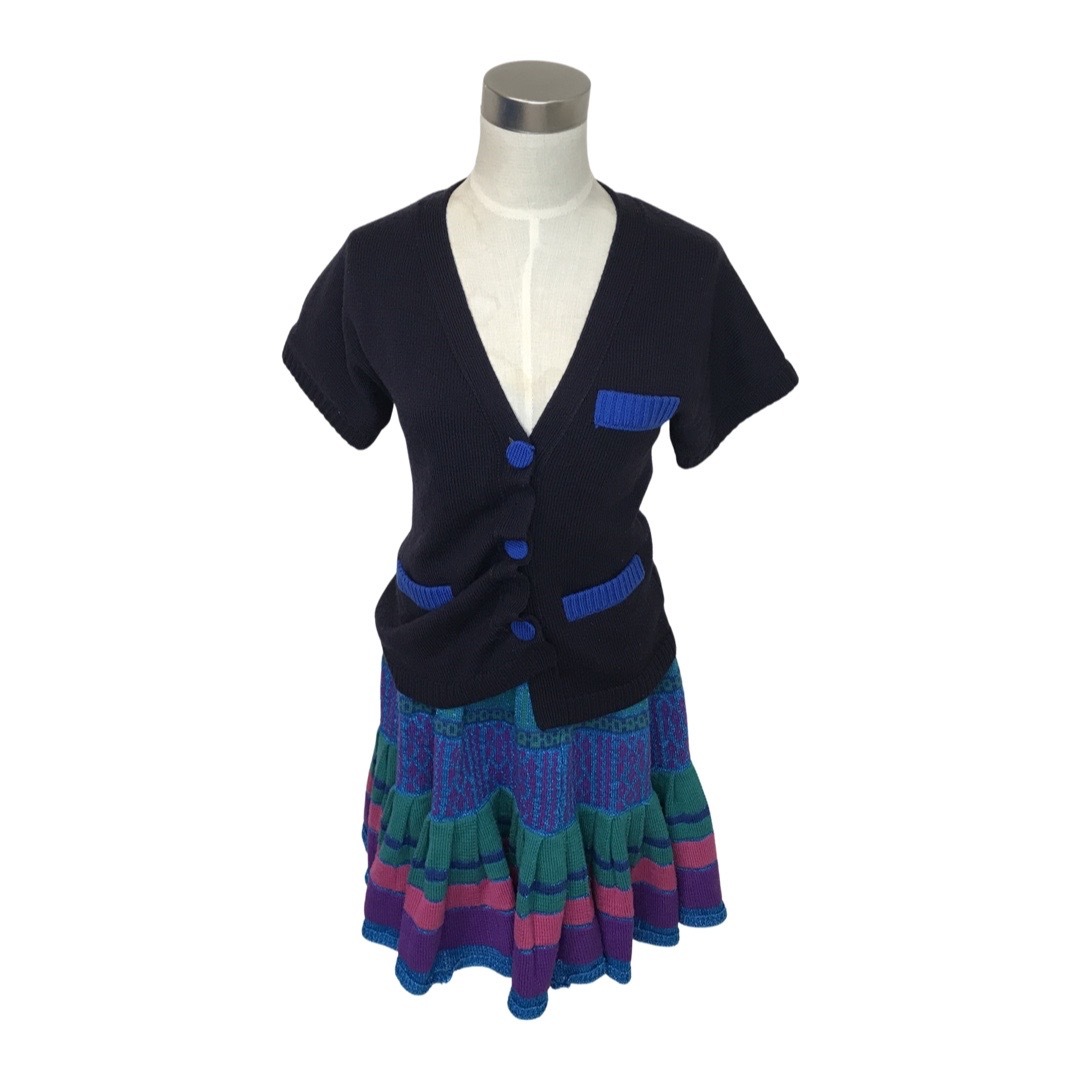 ★マークバイマークジェイコブス MARC by MARC JACOBS★変形 ドッキング ニット ワンピース セーター 半袖 XS シルク使用 管:B:09拍卖