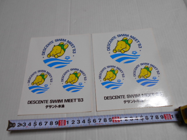 2枚 デサント アリーナ arena 83年 水泳 シール ステッカー 昭和レトロ 未使用拍卖