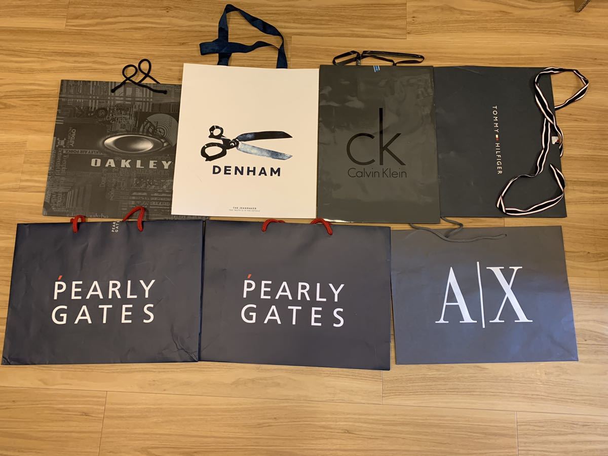 いろんなブランド紙袋 CK,TOMMYHILFIGER,AX,PEARLYGATES,DENHAM,OAKLEY拍卖
