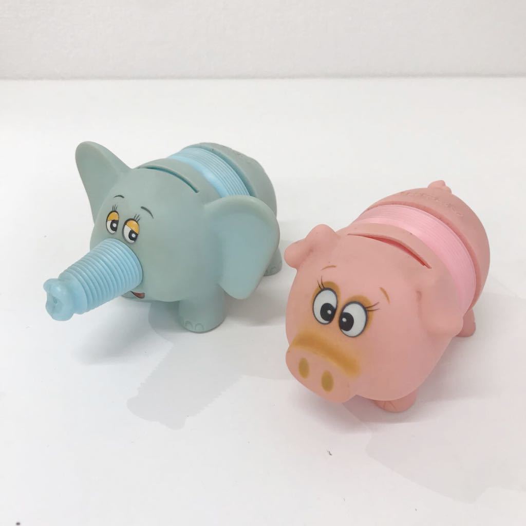 refle● 希少!富士銀行 ソフビ?貯金箱 昭和レトロ ぞうさん ぶたさん おもちゃ コレクション拍卖