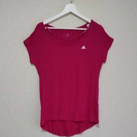 adidas アディダス トレーニングウエア ロング丈トップス 濃ピンク USED拍卖