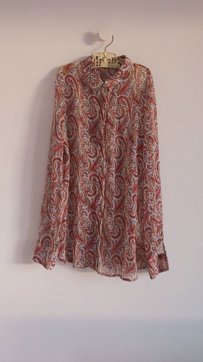 MNG SUIT COLLECTION ペイズリー柄透けてるブラウス拍卖