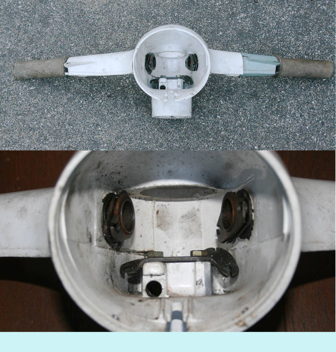 激レア 入手困難品! 60年代ベスパ90(50S互換)1968年頃~ハンドルバー+ギアハンドル スロットルパイプ他内部パーツ一式 レストアベース品拍卖