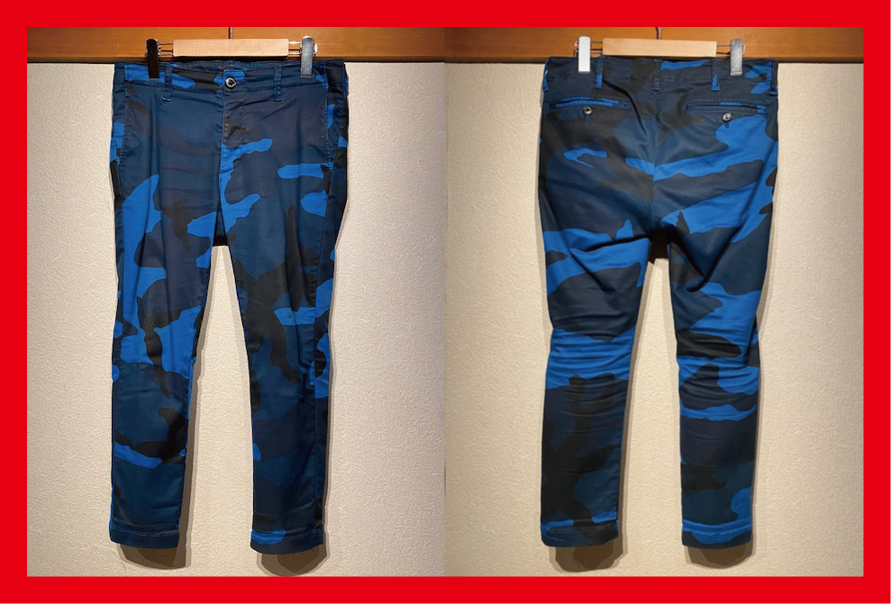 ♪送料無料★1piu1uguale3★パンツ★BIG CAMO STRETCH COTTON 7.5 TAPERED SLACKS★Navy camo★2015SS★MRP122★定価39,960円★紺★Ⅲ♪拍卖