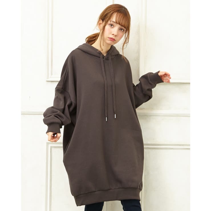 INGNI★イング★起毛裏毛バックロゴパーカーチュニック★サイズM B-15拍卖