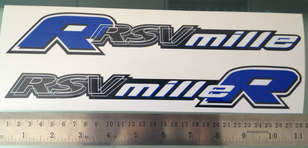 送料無料 Aprilia RSV Mille Decal Sticker アプリリア ステッカー シール デカール 2枚セット 275mm x 41mm拍卖