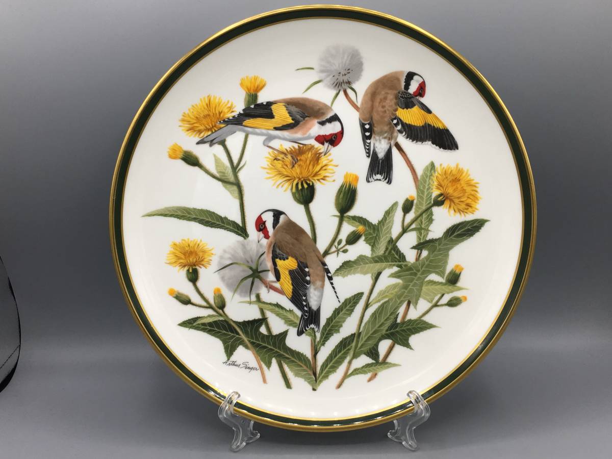 ウェッジウッド ゴシキヒワ 鳥 飾り皿 絵皿 大皿 フランクリンミント ③③ (CZ)拍卖