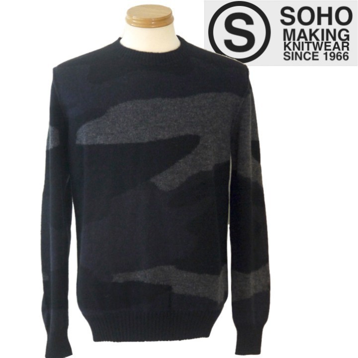 【秋冬SALE】ソーホー/SOHO 長袖ニット Lサイズ 黒系拍卖