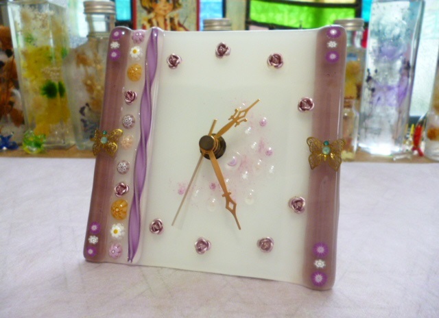 β Venetian glass ベネチアングラス 置き時計 β ベネチアンガラス 時計 置時計 ヴェネチアン拍卖