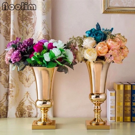 49cmの鉄の高級燭台花瓶 ゴールド、シルバー拍卖