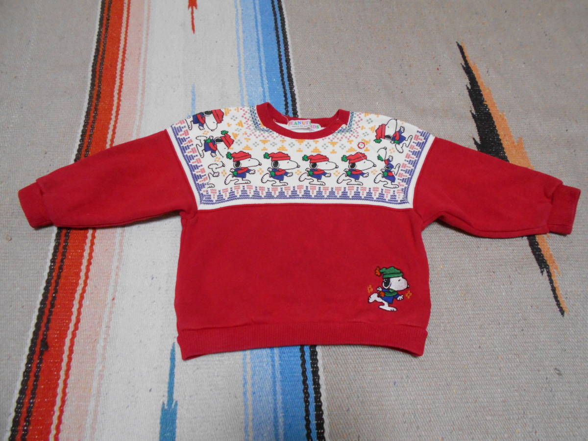 1950S SNOOPY JOE COOL スヌーピー 雪柄 ラグラン ビンテージ コットン100% スウェット スキー スノーボードVINTAGE ANTIQUES CARTOON拍卖