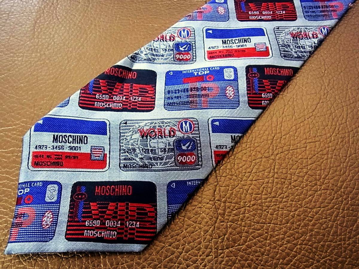 №R1839♪良品 ♪モスキーノ【刺繍・クレジットカード】ネクタイ拍卖