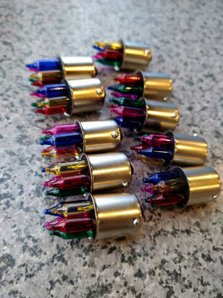 10個+1カラー 点滅 バルブ 12v 検GS400 GT380 くるくる 旧車 デコトラ バイメタル 球 蛍ランプ ラブ灯 街道レーサー 光り物拍卖