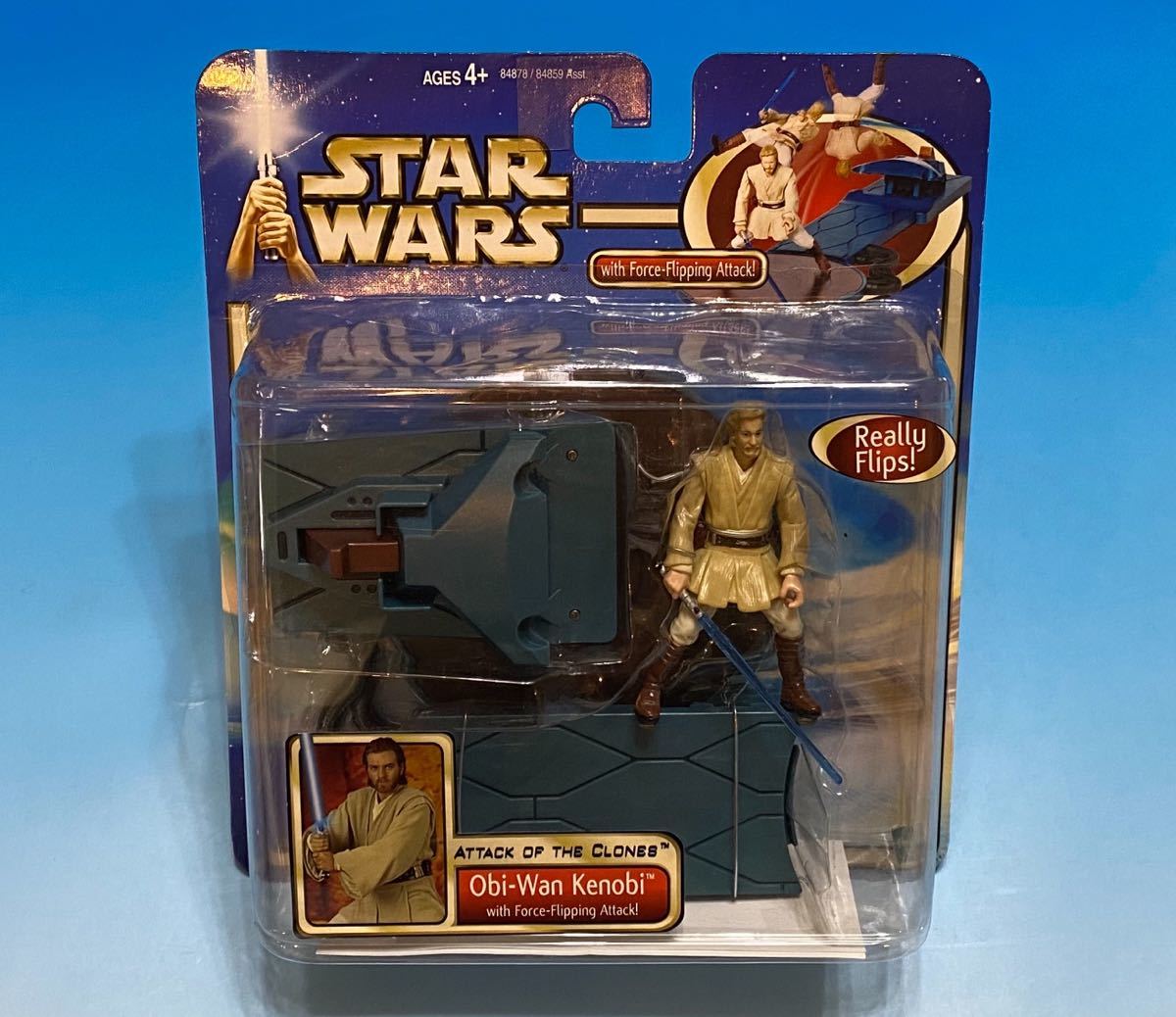 ★最終値下げ!! ★残りあと1個!!★22年前2002年★ハズブロ オビワンケノービ with フォースフリッピングアタック/宙返りして着地します!!★拍卖