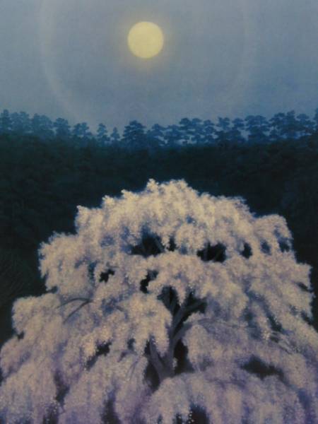東山魁夷、青の世界、花明り、高額画一部、サイン入り,新品額装付 送料無料、ami5拍卖