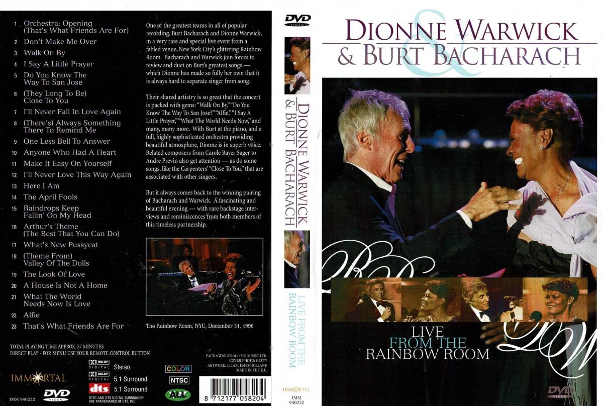 セル版DVD DIONNE WARWICK & BART BACHARACH ディオンヌ・ワーウィック&バート・バカラック 廃盤品拍卖
