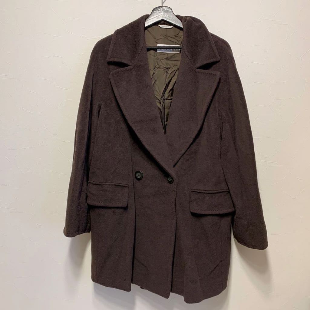 ファーストライン♪白タグ♪MAX MARA マックスマーラ カシミヤ入り ビッグカラー コート♪ イタリア製♪大きいサイズ 44拍卖