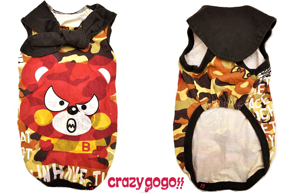 Y-2599-1★送料無料★新品★crazy gogo!! クレイジーゴーゴー★チャコール スタイ風 タンクトップ 犬 ドッグ ウェア パグ シュナウザー L拍卖