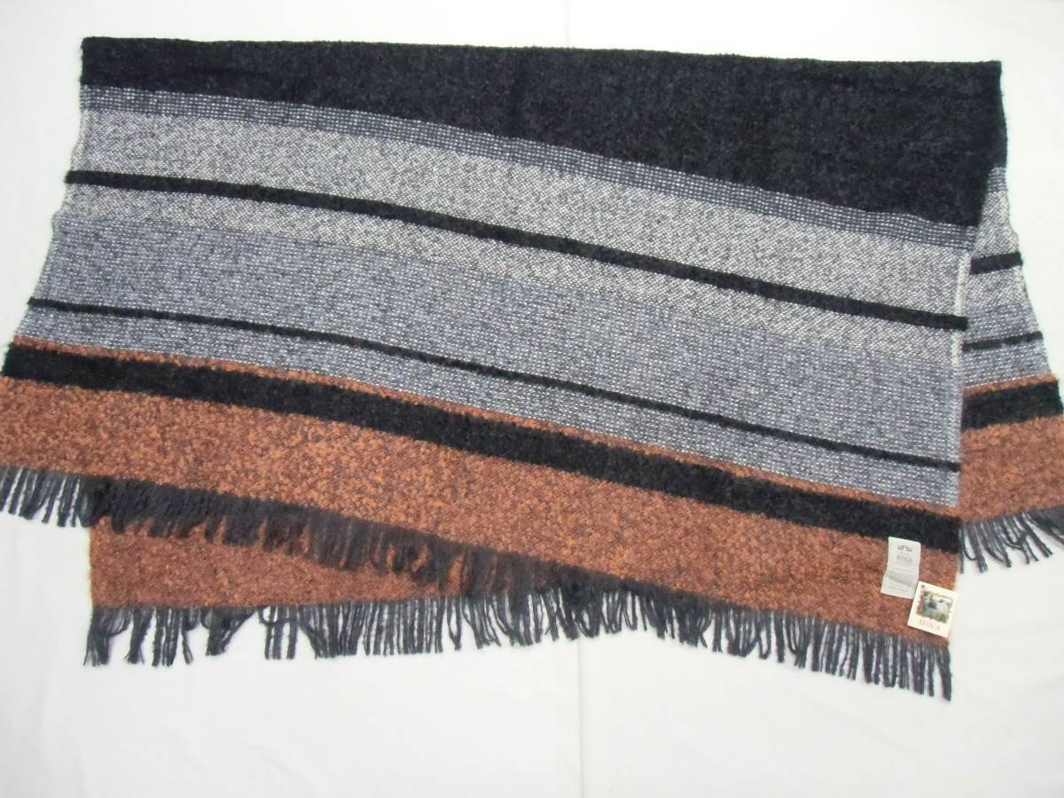 新品 AVOCA アヴォカ モヘヤワープスロー ストール マフラー 大判 ブランケット made in Ireland アイルランド製拍卖