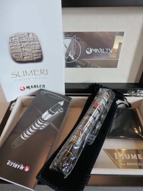 ◆【未使用・新品】マーレン 古代文明シリーズ 限定万年筆 シュメール ペン先:18K750ソリッドゴールド M拍卖