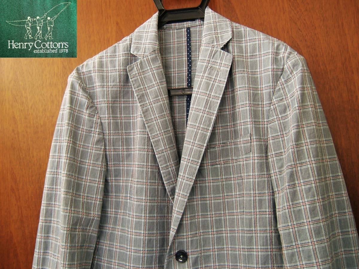 ヘンリーコットンズ Henry Cotton`s 薄手 テーラードジャケット 綿ポリウレタン混拍卖