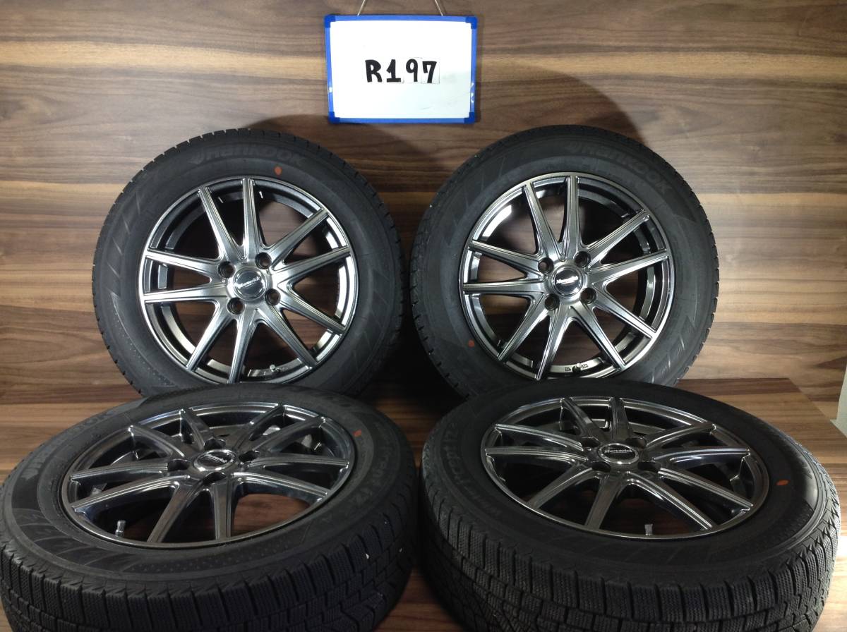 ★★★R197★★ タイヤホイール4本 MARVERICK 5.5J +50 175/65R15 PCD100/4H スタッドレスタイヤ HANKOOK拍卖