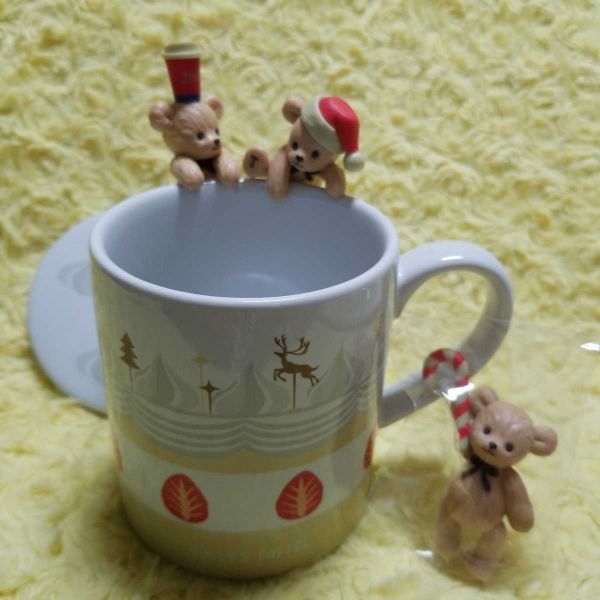 タリーズ ホリデーショートケーキマグ マグカップ ふちベアフル 4点セット拍卖