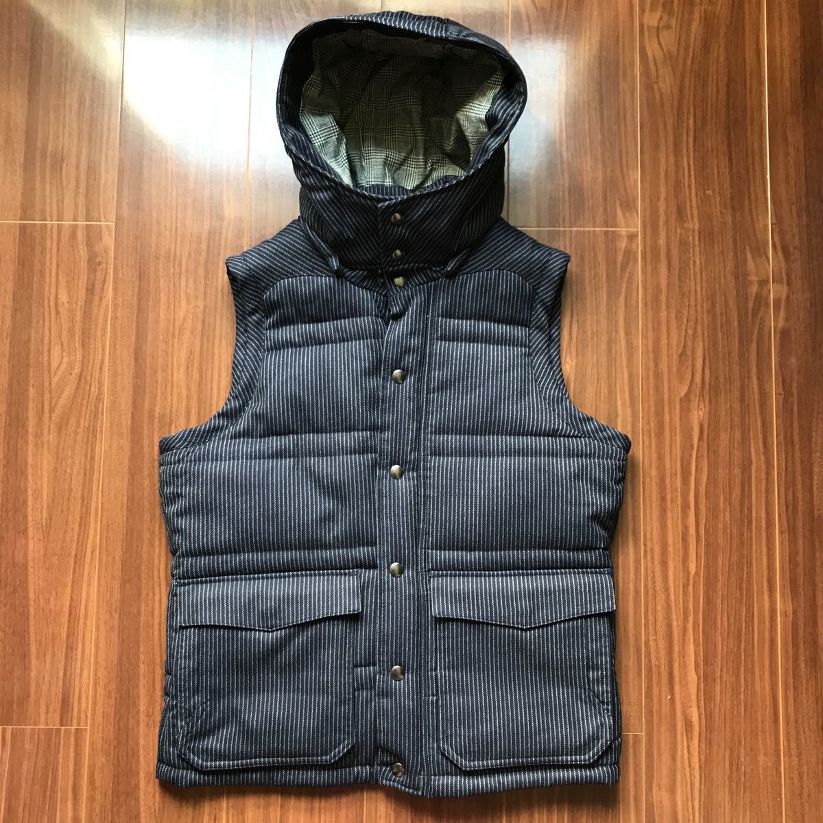 ORIHICA オリヒカ 中綿ベスト S ネイビー ストライプ ダウン拍卖
