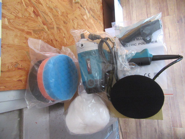 電動 床 車両 ポリッシャー ハイパワー 1050W 回転 600-2400rpm スポンジバフ 6インチ150ミリ3枚セット 未開封拍卖