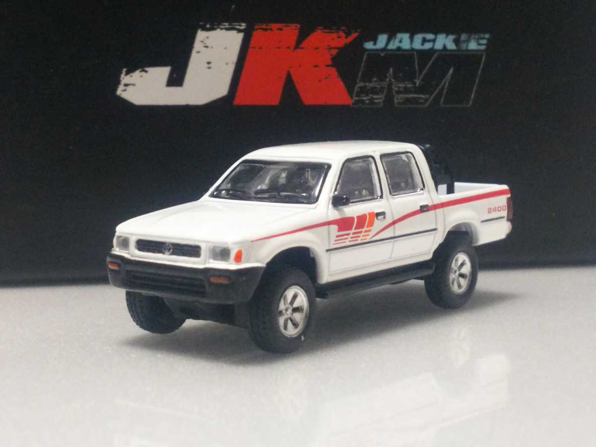 JKM 1/64 トヨタ ハイラックス 白 ホワイト JACKIE MODEL Toyota Hilux ドラム缶付 カラーA//拍卖