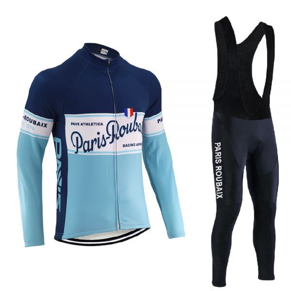 新品 長袖 レトロデザイン 上下セット No72 XLサイズ フランス サイクルジャージ ウェア メンズ サイクリング MTB ロードバイク 自転車拍卖
