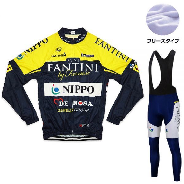 新品 長袖 裏起毛 上下セット No75 Lサイズ イタリア サイクルジャージ ウェア メンズ サイクリング MTB ロードバイク 自転車 フリース拍卖