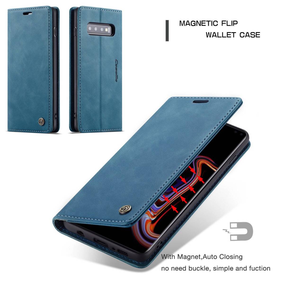 Galaxy S10+ レザーケース ギャラクシー s10+ ケース SCV42 SC-04L 手帳型 カード収納拍卖