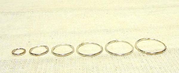 シンプルシルバーピアス(直径14mm)男女兼用<2個セット>拍卖