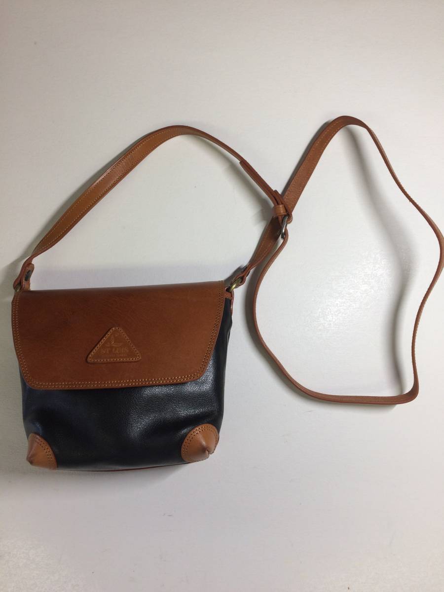 80s ST LUIS レザーショルダーバッグ イタリア製 ハンドメイド拍卖
