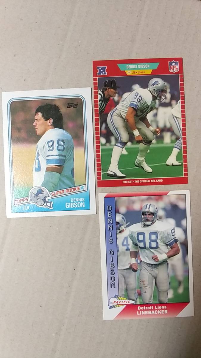 NFLカード DENNIS GIBSON / TOPPS 88 RC 他4種 ライオンズ LB拍卖
